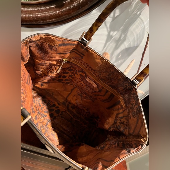 Plinio Italian Black Leather Tote Bag w/Tortoise Shell Handles Y2K - Picture 4 of 10